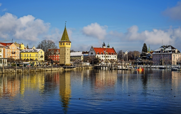 Bodensee, Lindau im Winter, Hafen