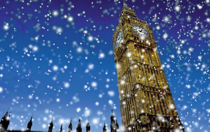 Big Ben mit Schnee